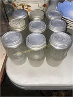 Set of 9 Hoosier spice jars