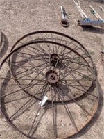 (2) Antique Steel Spoke Wheels - 52" Diameter