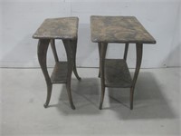 Two Wood Carved  Wood Tables See Info