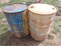 (2) Metal Storage Barrels