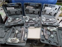 (5) Hitachi asst Air Trim Nailer Tools in Cases