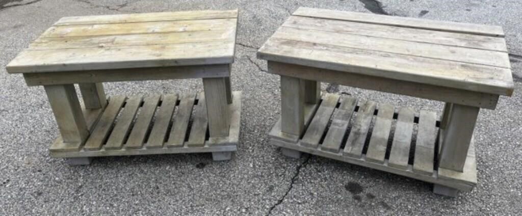 Lot of 2 Adirondack Style Tables