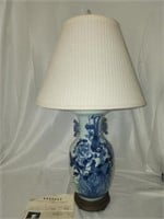 Antique porcelain vase turned into a lamp