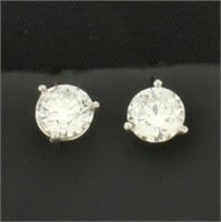 GIA Certified 2ct TW Diamond Stud Earrings in Plat