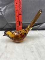 Amber art glass bird