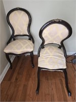 Pair of Beautiful Antique Chairs ONE IS BROKEN
