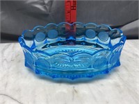 Blue fostoria coin glass oval dish