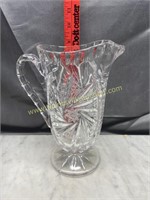 Cut crystal pedestal pitcher