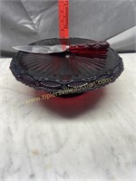 Ruby red cape cod cake stand and server