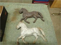 (2) Metal Horses