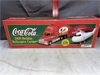 2000 coca-cola holiday helicopter carrier toy in