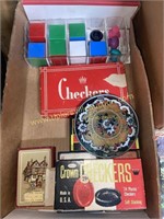 Vintage cards and checkers
