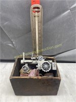 Rubber stamps, case toy and thermometer