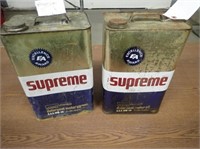 (2) Supreme 2 1/2 Gal. Motor Oil Cans