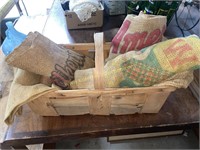 Basket of burlap sacks