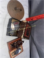 Vintage stitcher, toys, cast iron lid