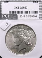 1923 PCI MS67 PEACE DOLLAR  OUR GRADE 66