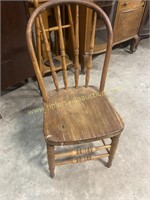 Early hand made chair with unique wood grain