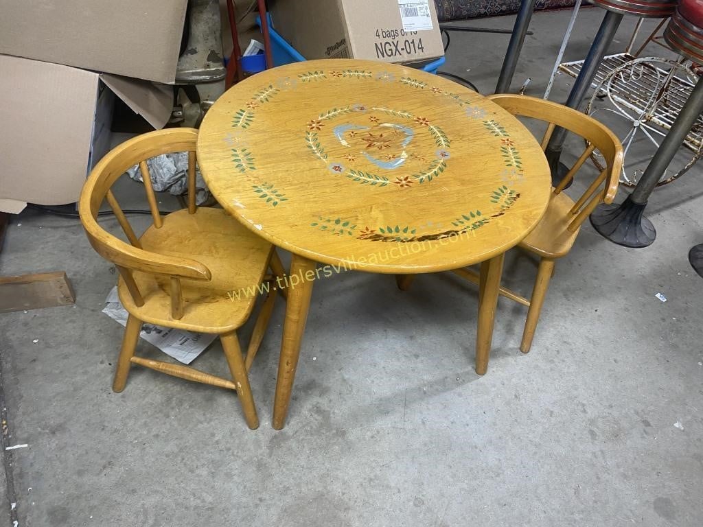Vintage child’s table and two chairs