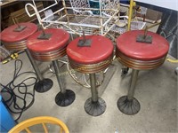 Awesome set of 4 cafe/ diner stools with mounting