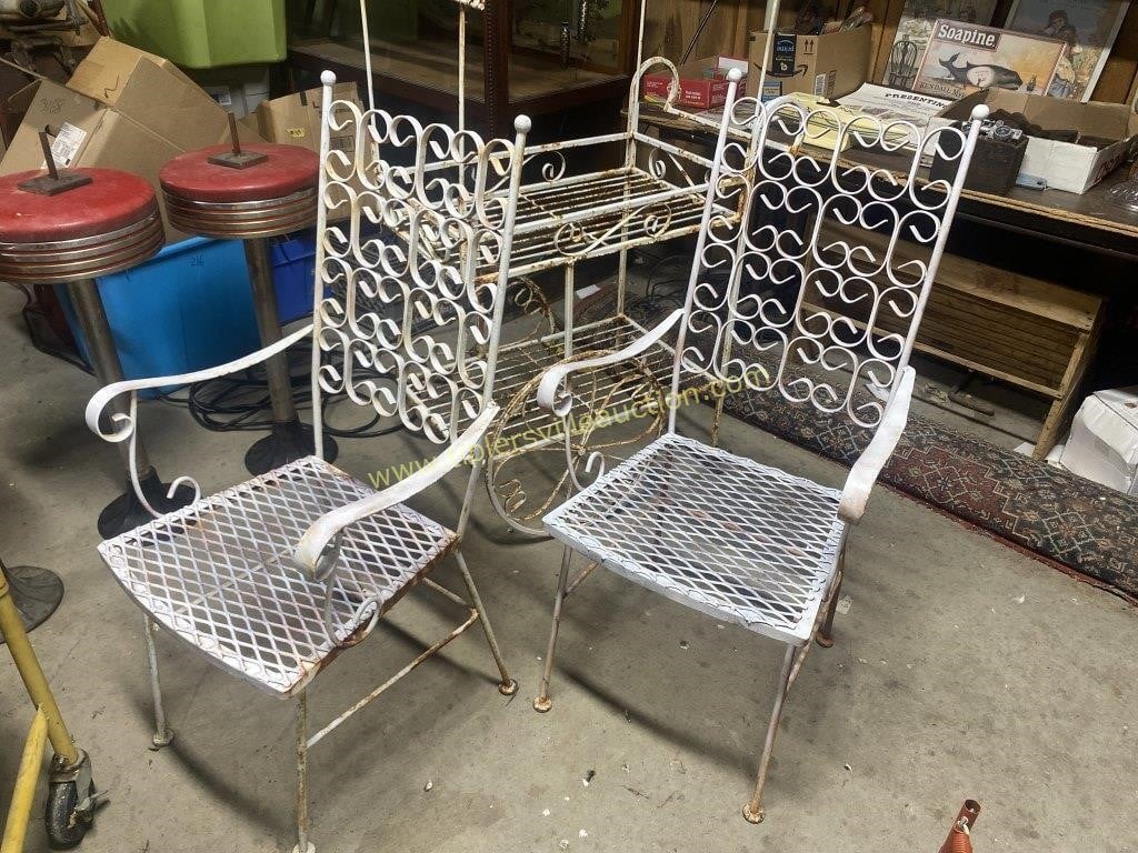 Heavy wrought iron chairs