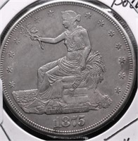 1875 S TRADE DOLLAR AU