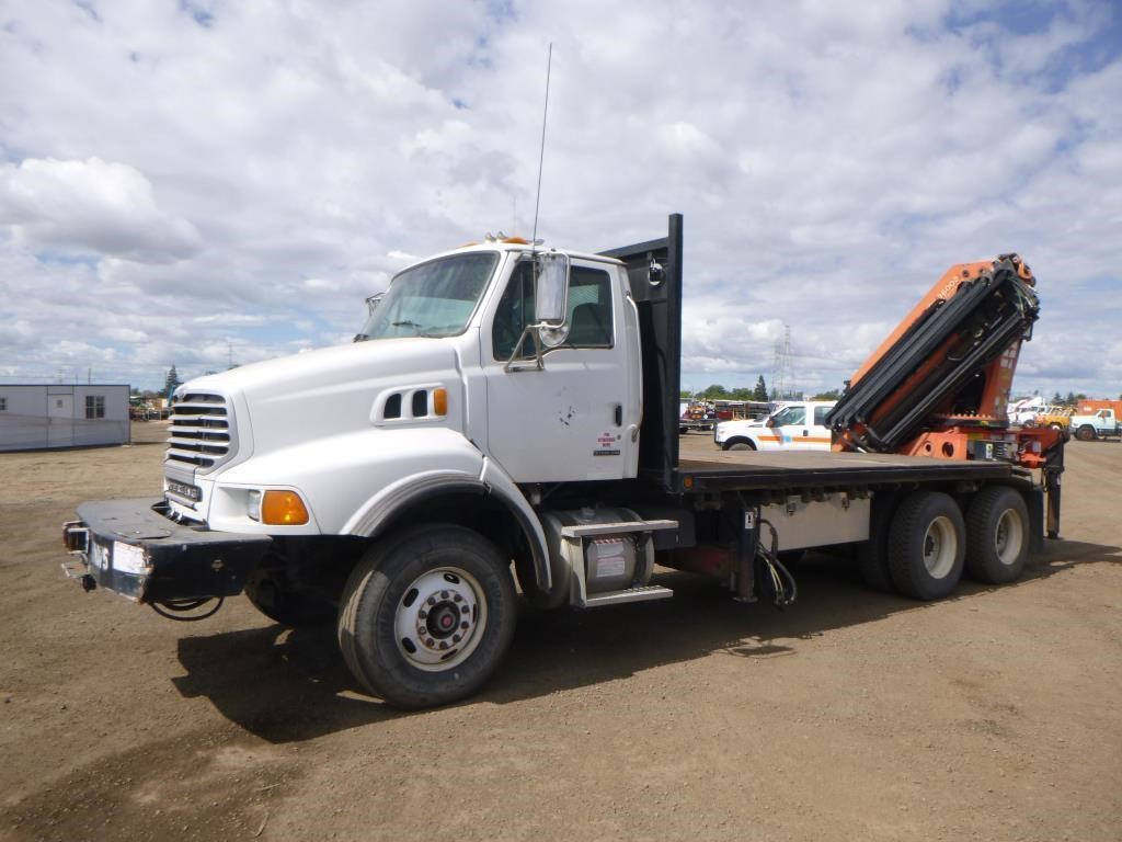2008 Sterling T/A Flatbed Crane Truck