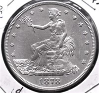 1878 S CHOICE AU TRADE DOLLAR