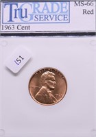 1963 GEM RED LINCOLN CENT