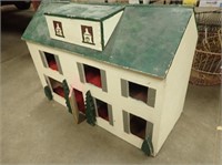 Antique Wooden Doll House - 30"Wx14"Dx21"H