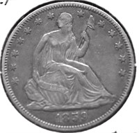 1859 SEATED HALF DOLLAR AU PQ