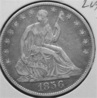 1856 O SEATED HALF DOLLAR AU