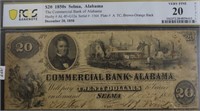 1850'S PCGS $20 COMMERCIAL BANK OF ALABAMA VF20