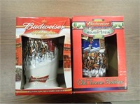 (2) 2002 Budweiser Holiday Steins