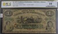 1871 PCGS $1 CERT OF INDEBTEDNESS  VG 10