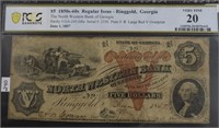 1850'S-60S  $5 REGULAR ISSUE NORTHWESTERN BANK