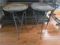 Pair of vintage metal table