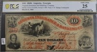 1860S PCGS $10 AUGUSTA INS AND BANKING CO   VF25