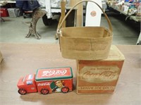 Wooden Coca Cola Basket, Vintage Coca Cola Box,