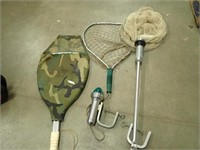 (2) Boat Lights, Fish Net In Camo Bag, Other