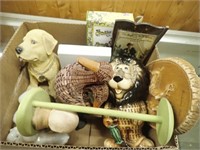 Ceramic Lion Bank, Lizard Thermometer, Cat