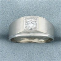 Men's Illusion Set Diamond Ring in 14k White Gold