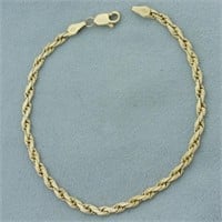 Flat Rope Link Bracelet in 14k Yellow Gold
