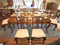 Set of 6 Beautiful Chippendale Carved Wood Chairs