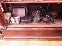 Group of kitchen items, mostly baking