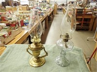 Brass Swivel Lamp w/ Chimney - 14"H & Clear Oil