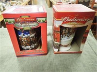 (2) Budweiser Holiday Steins - 2003 & 2006 In