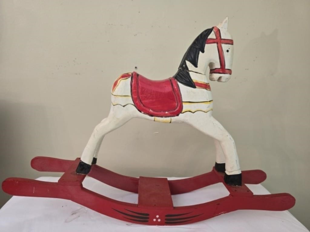 Vintage Wooden Rocking Horse Toy