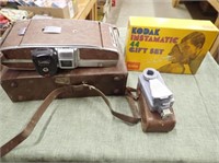 Polaroid Land Camera w/ Case, Kodak Instamatic