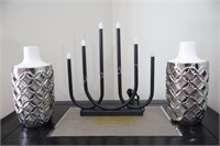 Decorative Scroll Vases & Electric Candle Light